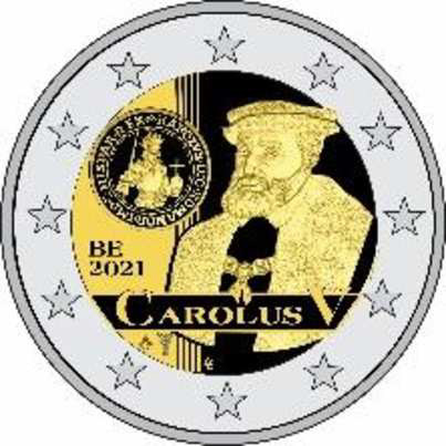 2 Euromünze aus Belgien mit dem Motiv 500 Jahre Karlsgulden