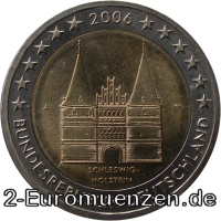 2 Euromünze aus Deutschland mit dem Motiv Schleswig–Holstein – Holstentor