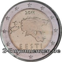 2 Euro Estland 2011 Umriss Estlands
