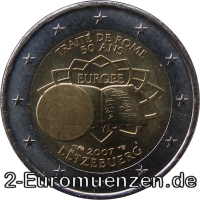  2 Euromünze aus Luxemburg mit dem Motiv 50 Jahre Römische Verträge