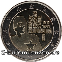 2 Euromünze aus Slowenien mit dem Motiv 100. Geburtstag von Franc Rozman