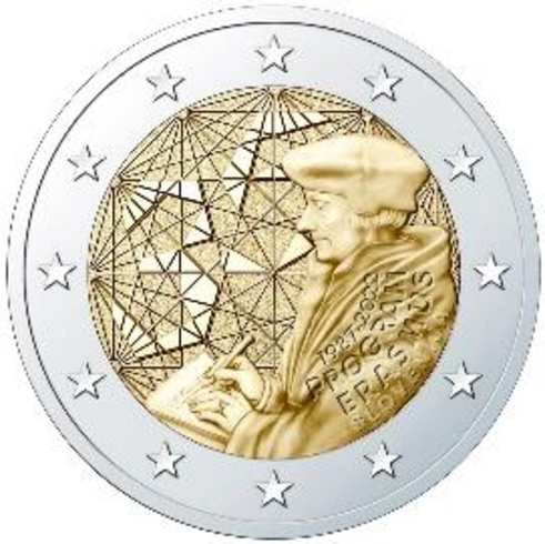 2 Euromünze aus Slowenien mit dem Motiv 35 Jahre Erasmus-Programm