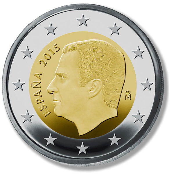 2 Euro Spanien 2015 König Felipe VI von Spanien