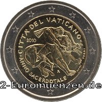 2 Euromünze aus dem Vatikan mit dem Motiv Priesterjahr
